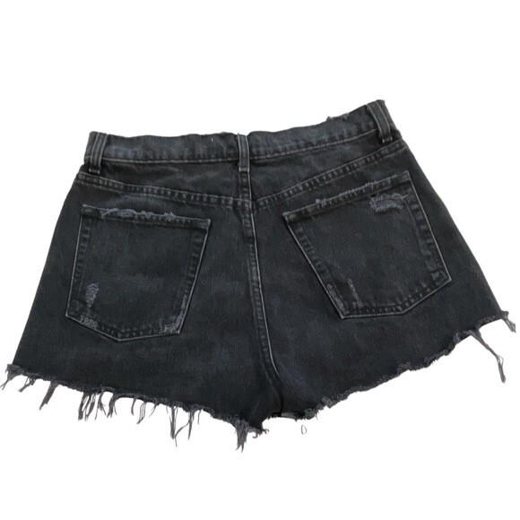 Reformation Jean Short Size 29 Black Cut Off Button Fly - Picture 1 of 7